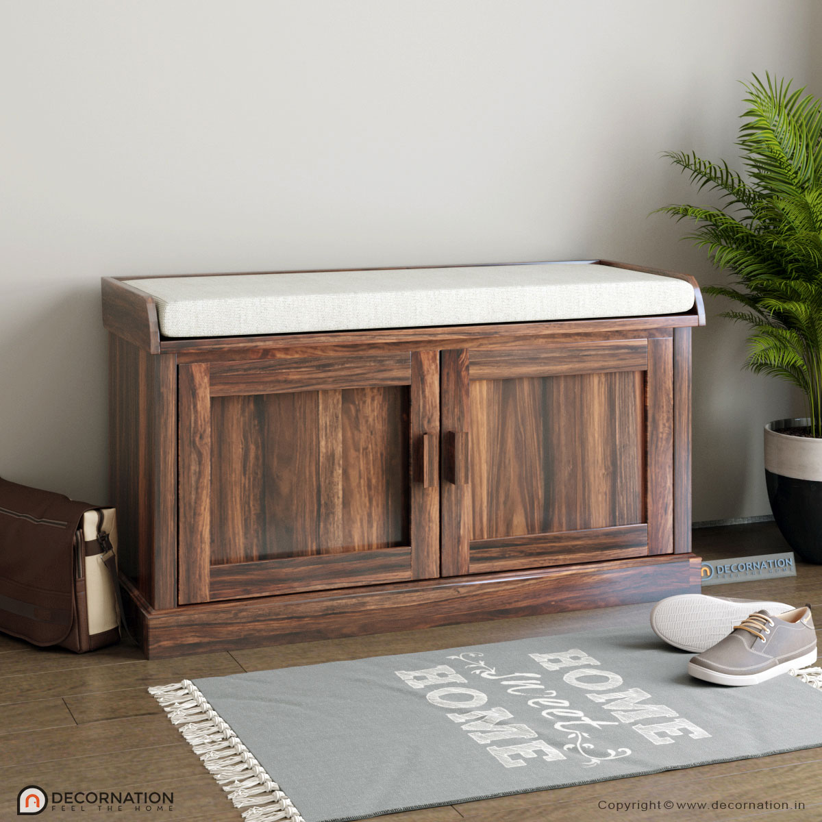 Zuleika Wooden 2 Shelf Shoe Rack