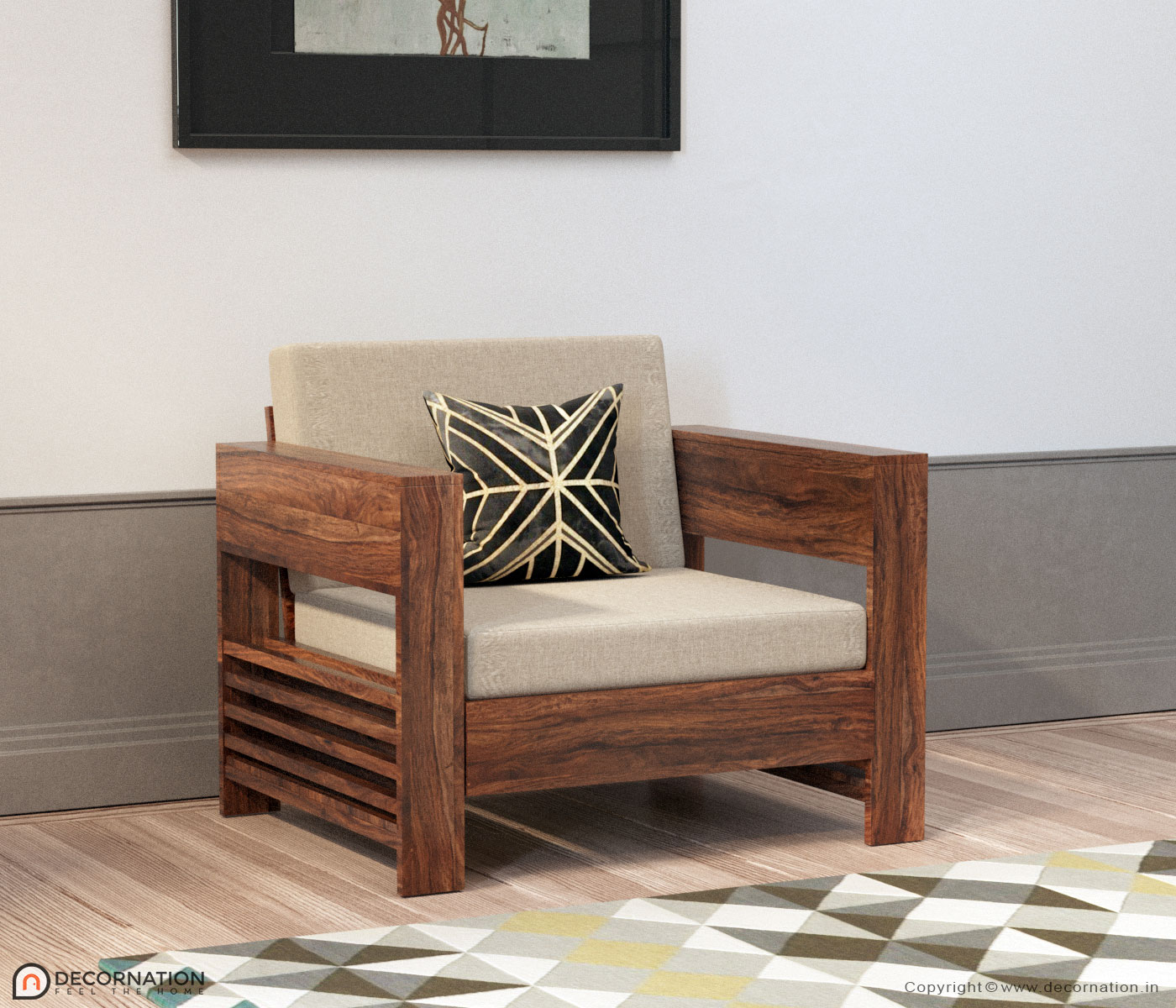 Lilian Solid Wood 5 Seater Livingroom Sofa Set Decornation Lilian Solid Wood 5 Seater Livingroom, Simple Sofa Set Design Wooden Flooring