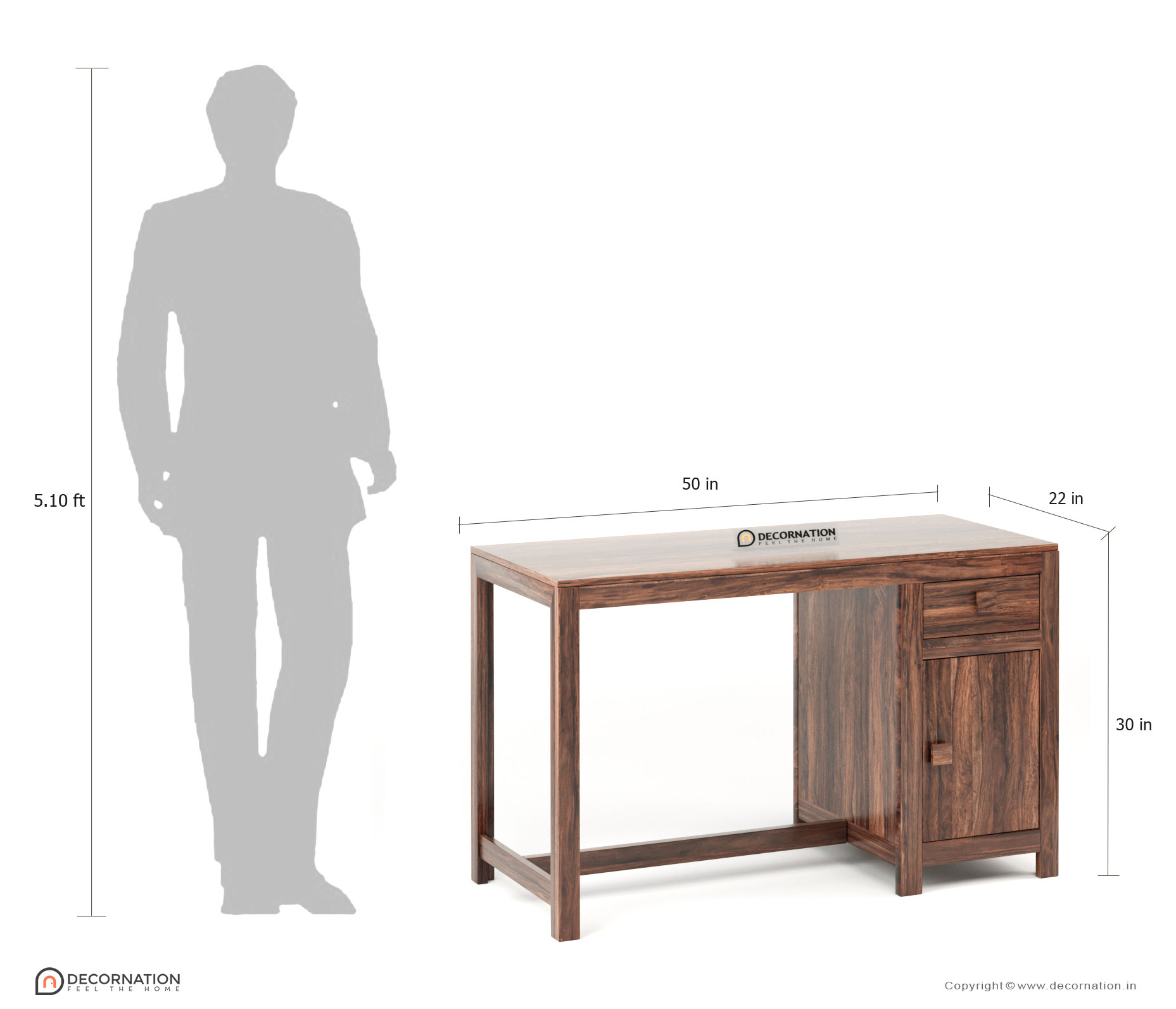 Felix Solid Wood Storage Computer Table Decornation
