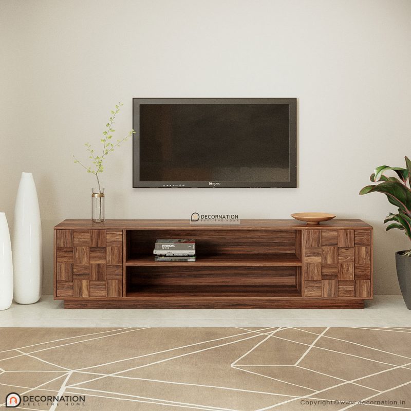 Odell Wooden Living room TV Table with Storage White Decornation