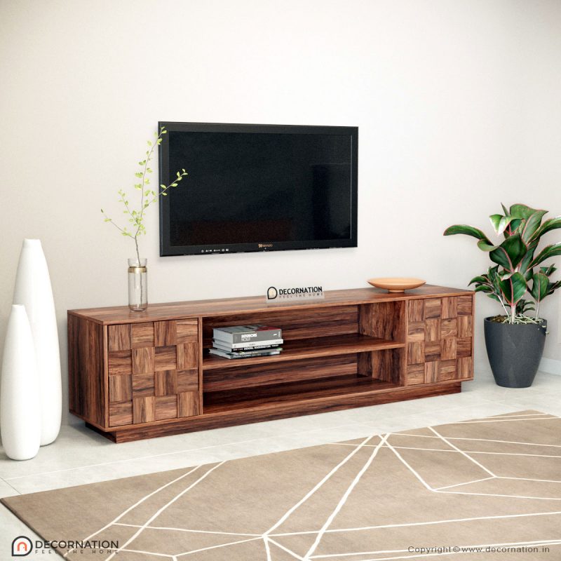 Odell Wooden Living room TV Table with Storage White Decornation