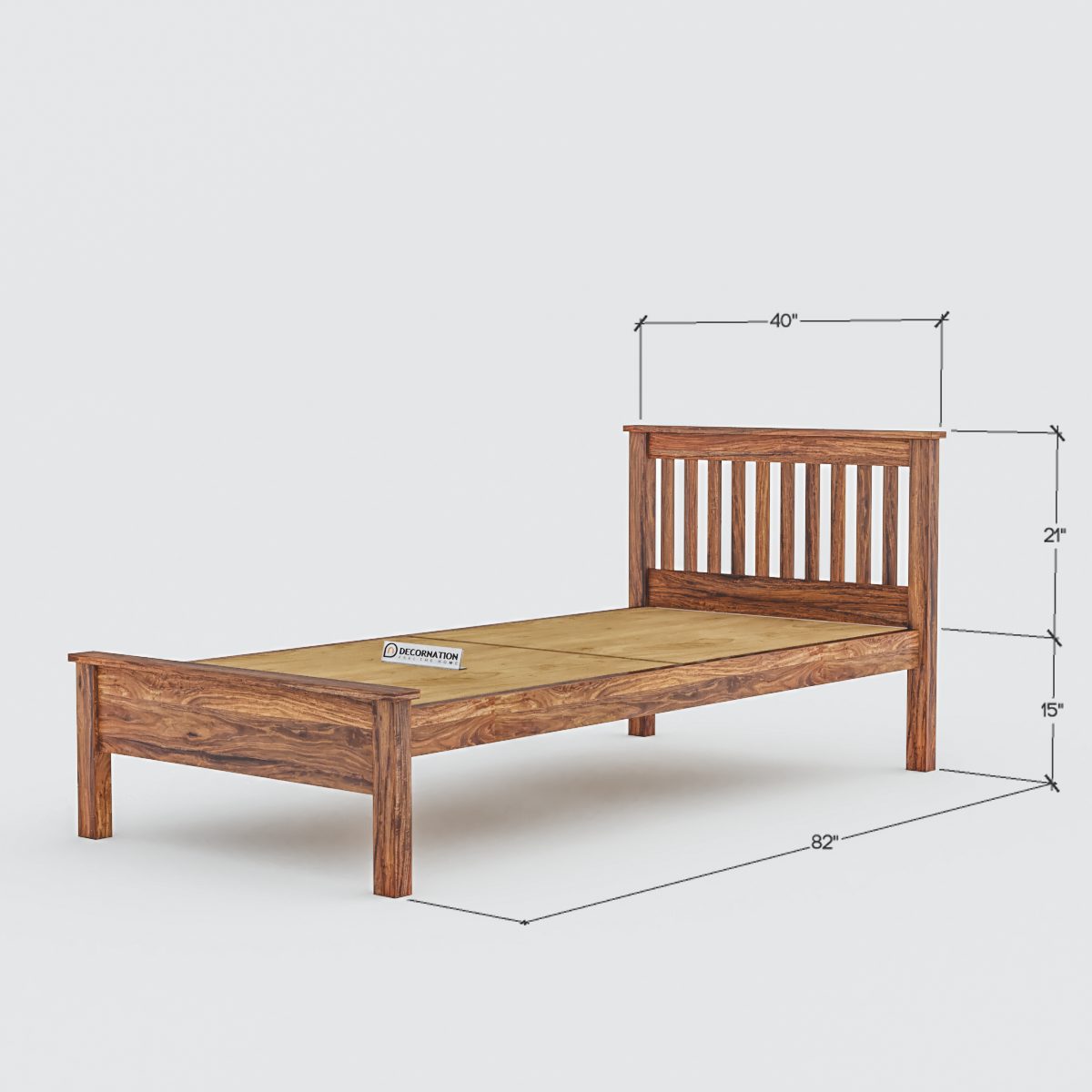 Liv Sheesham Wood Single Bed Decornation