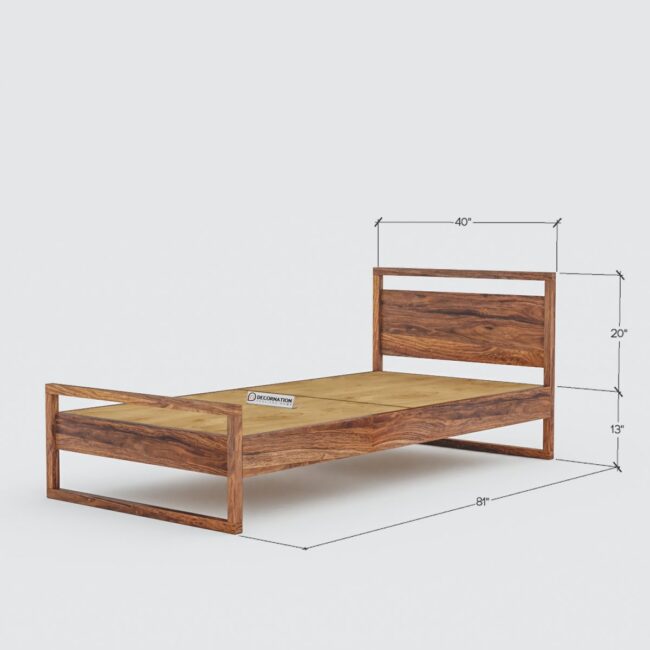 Advay Solid Wood Single Bed - Image 3