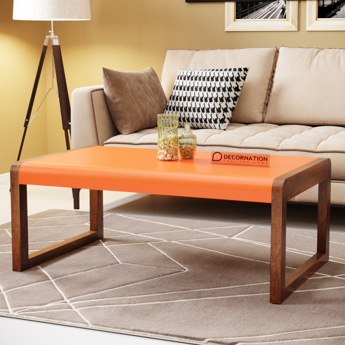 Amber Wooden Coffee Table – Orange