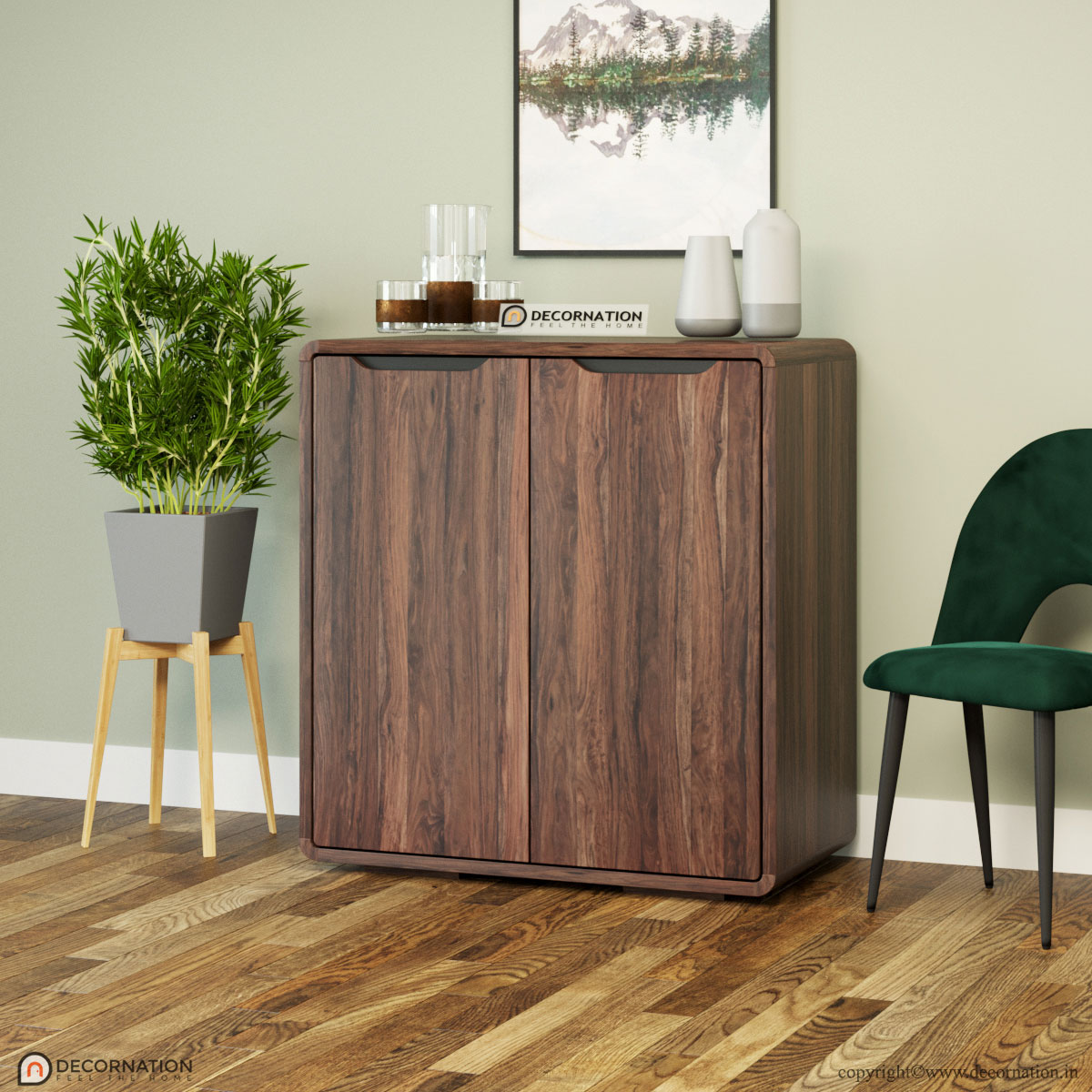 Ilias Wood Storage Bar Cabinet