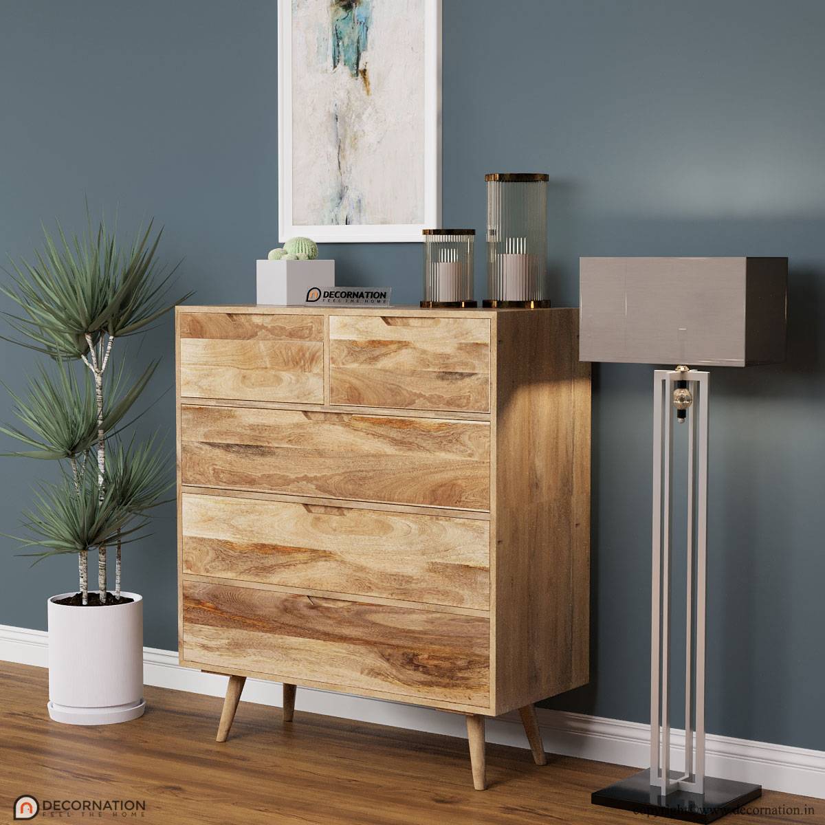 Light Gold Tall Chest Of Drawers Mango Wood Furniture atelieryuwa