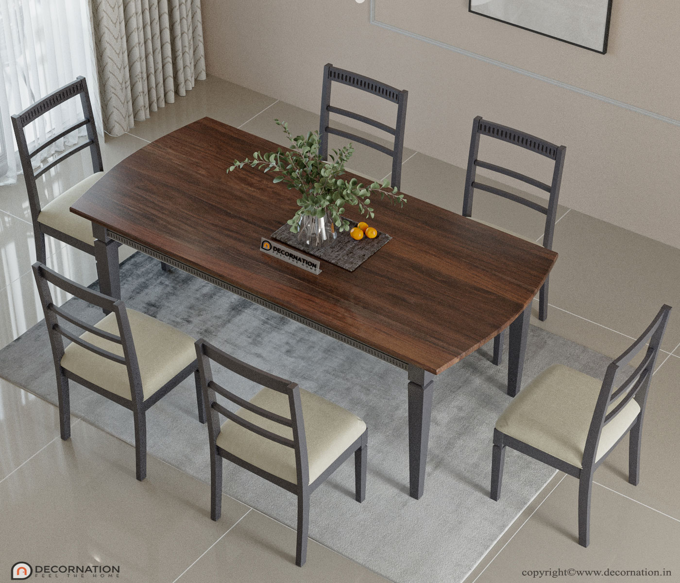 Valencia Dining Table Set - 6 Seater - Image 2