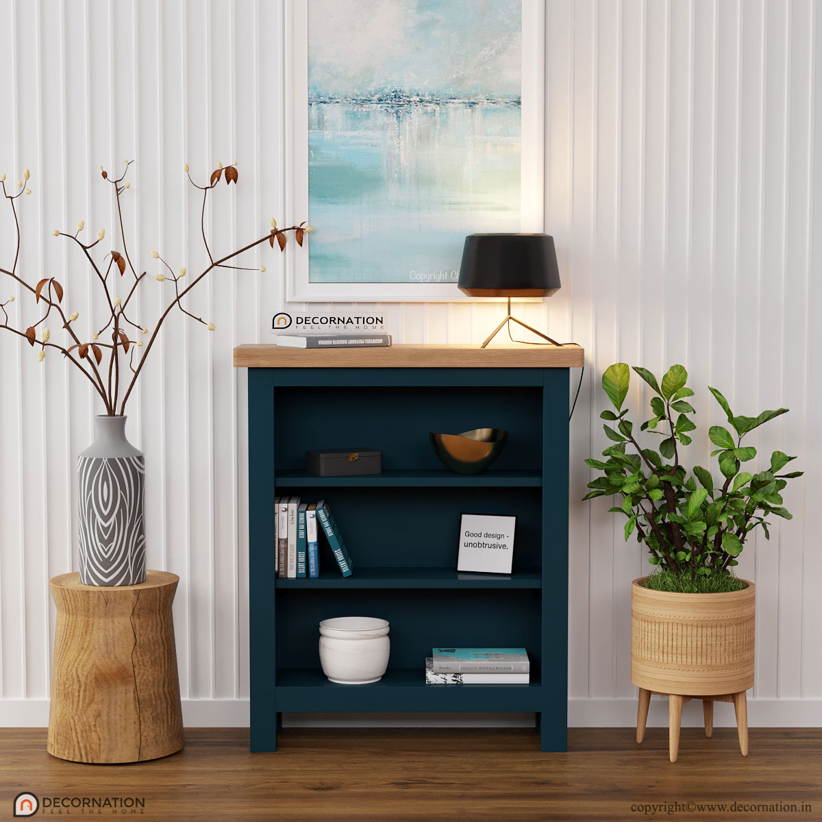 Haruko Wood Small Wide Bookcase - Image 2