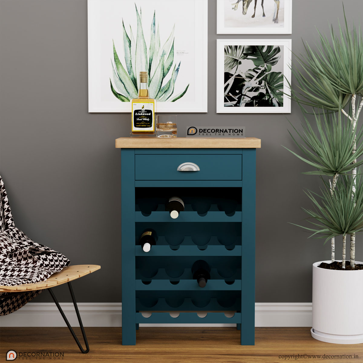Cressida Wooden Wine Cabinet - Image 2