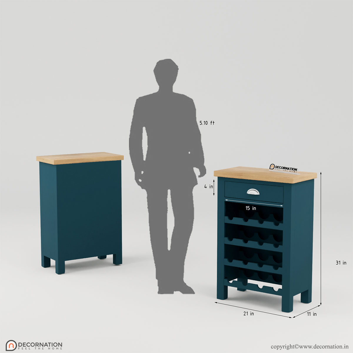 Cressida Wooden Wine Cabinet - Image 4