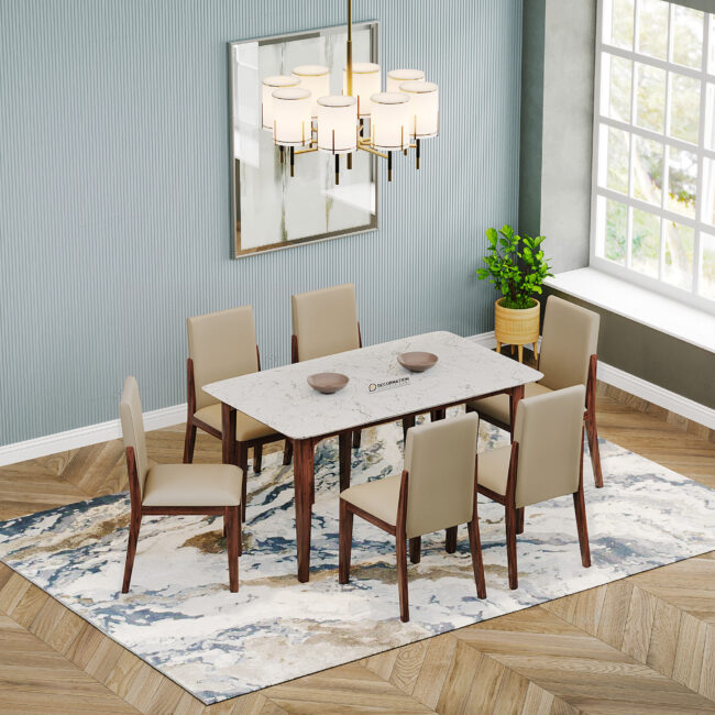 Italiana Dining Table Set - White