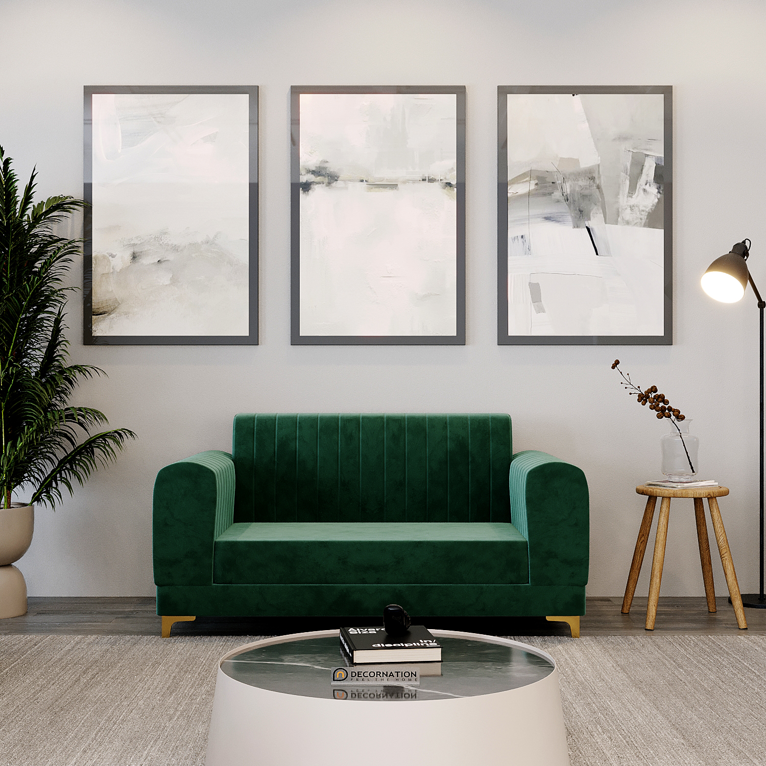 Eric 2 Seater Faux Velvet Sofa Couch