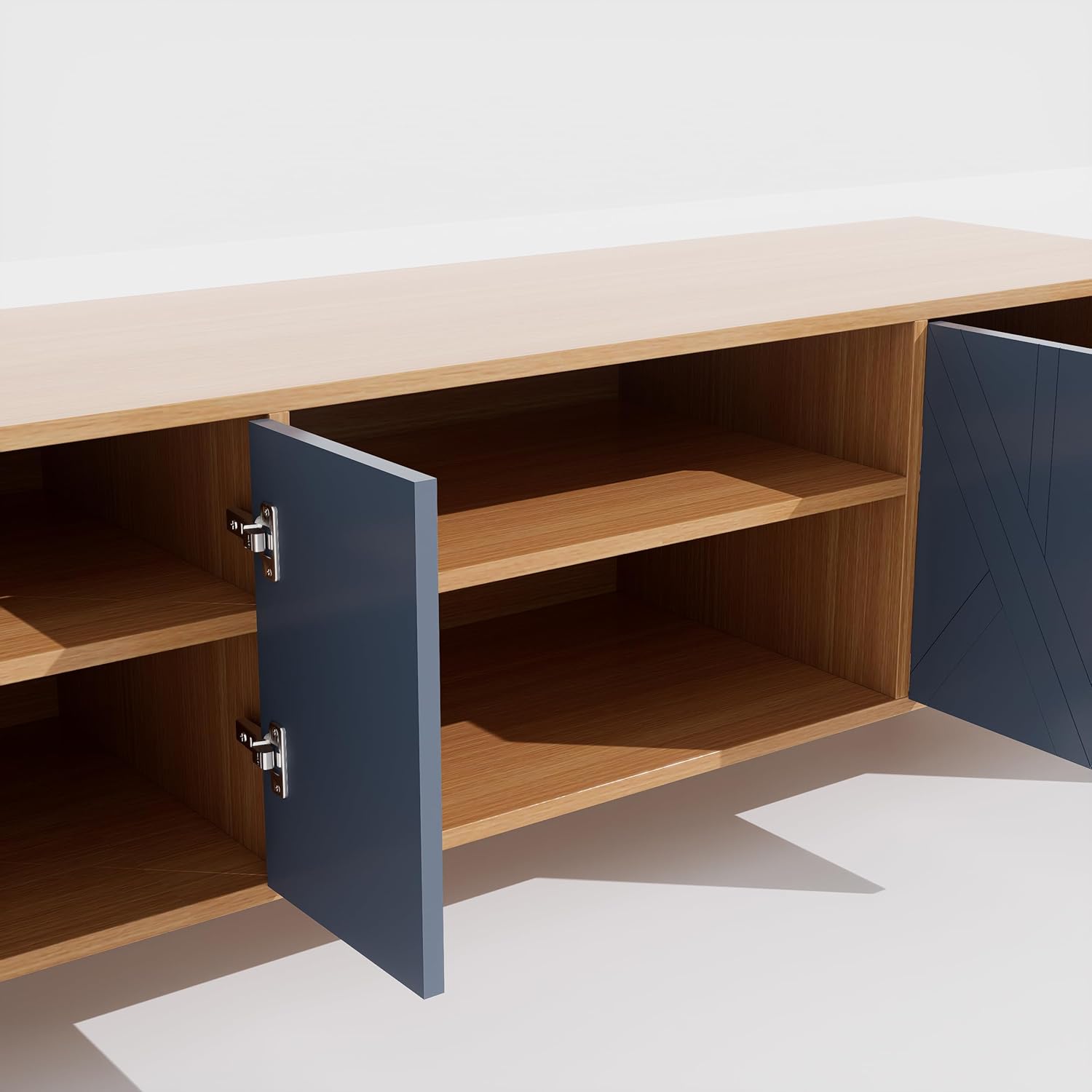 Walnut Brown Engineered Wood TV Console
