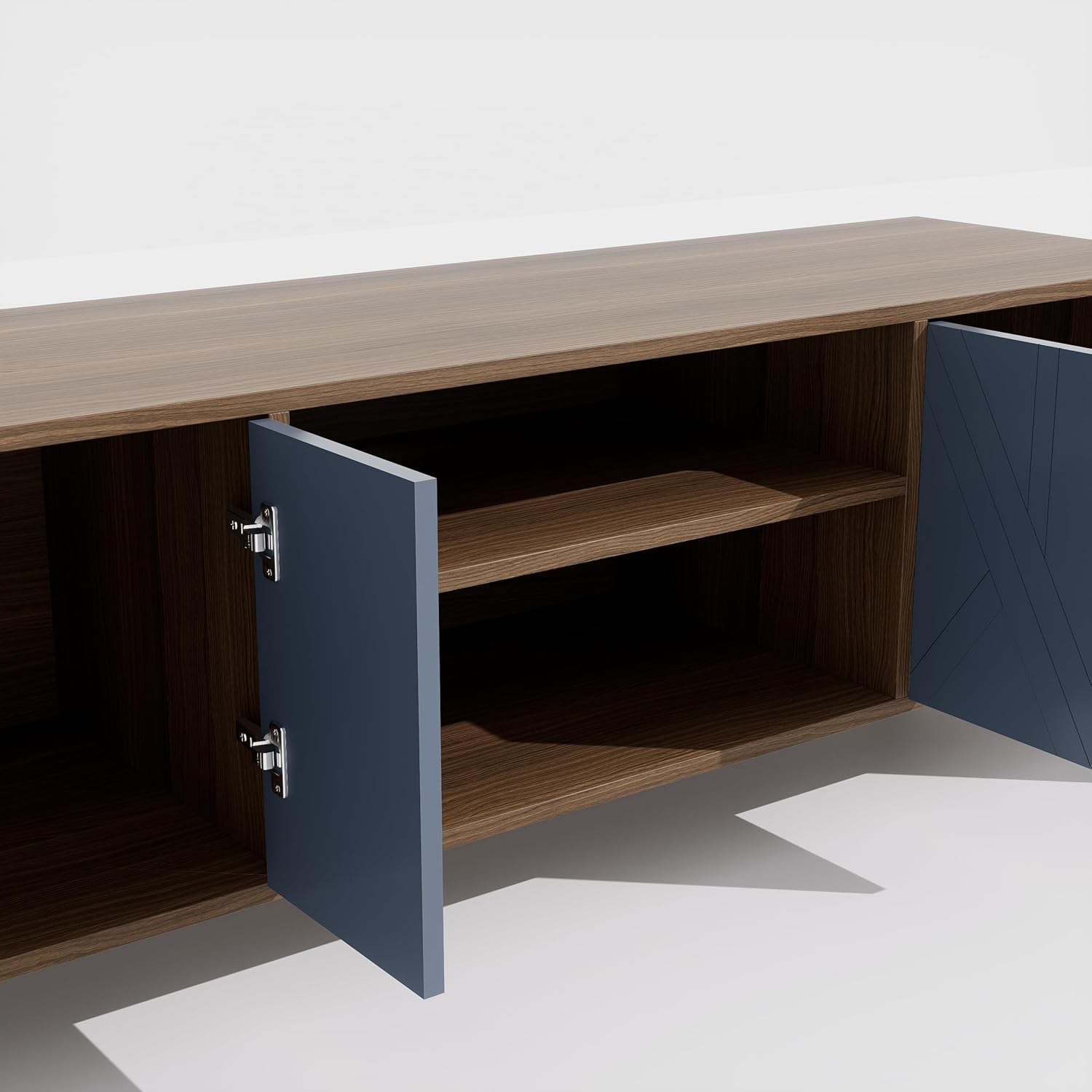 Minimalist TV Stand with Metal Handles