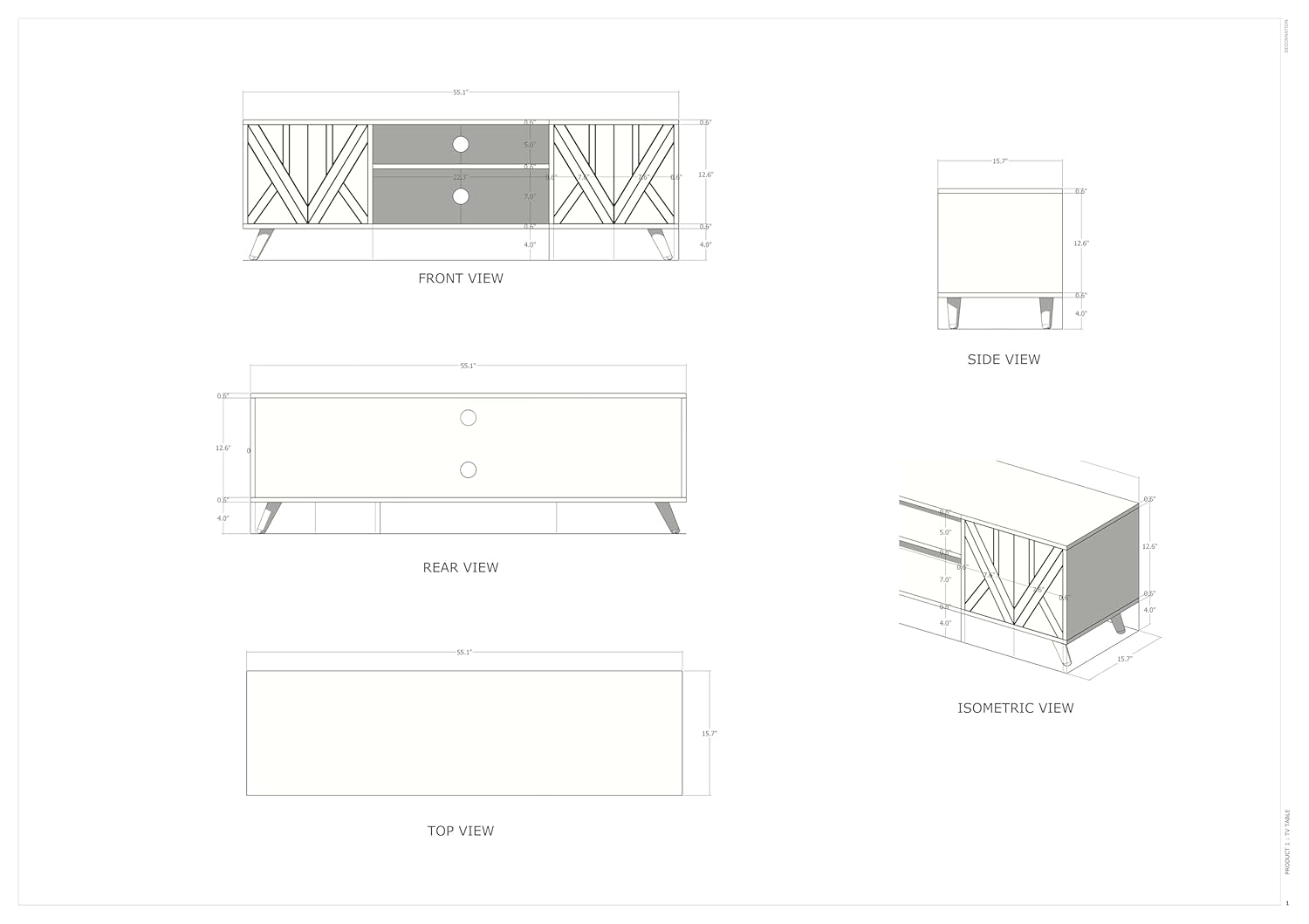 Solid Wood TV Stand for LED LCD TV