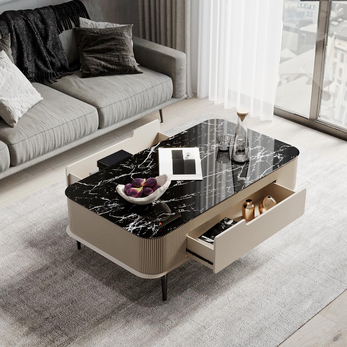 Decornation Valencia Coffee Table in Blush Coral Finish